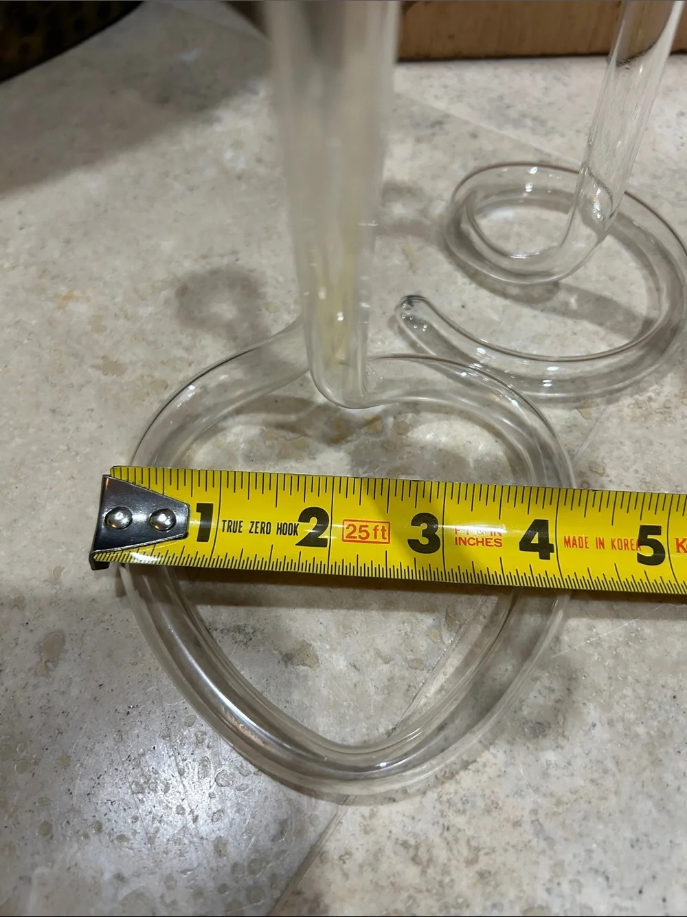 2 vintage hand-blown glass double cylinder twisted infinity tube bud vases